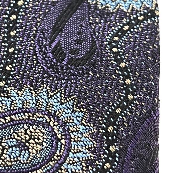 Jos A Bank Signature Collection Mens Purple Blue Paisley Neck Tie Necktie Silk - Picture 12 of 16
